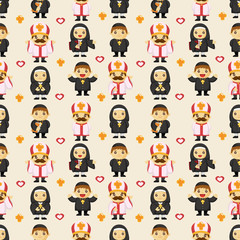 seamless priest pattern