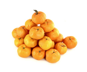 heap of oranges on white background