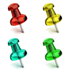 Set of 3d thumbtacks