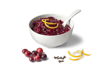 Fresh cranberry sauce with orange and cloves