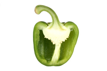 Aufgeschnittene gruene Paprika