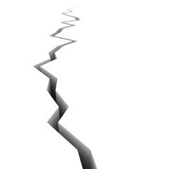 3D perspective fracture isolated on white
