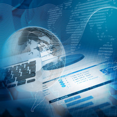 Global financial color charts and graphs