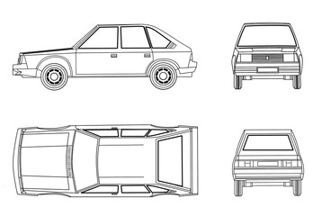 car silhouette on white background