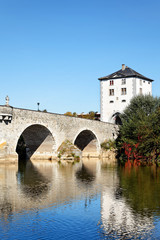 Fototapeta premium Stary most Lahn w Limburgu, Hesja / Niemcy