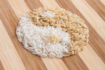 yin yang symbol made of rice