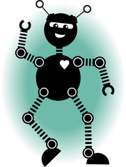 Jolly robot dancing