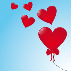 Plakat Herzballons Himmel