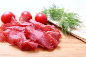 smoked meat with tomato