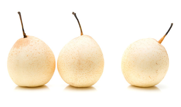 Chinese White Pears (Duck Pear; Ya Pear); isolated on white
