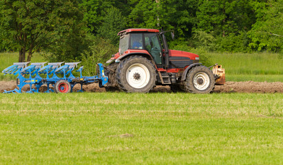 ploughing a field