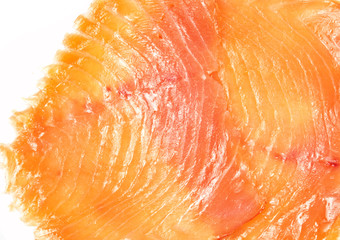 silce of smoked salmon in the detail