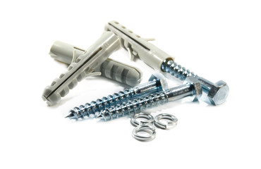 group of steel nuts and bolts