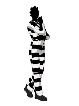 Afrcian American Female Criminal Silhouette Illustration