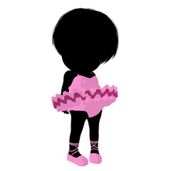 Little Ballerina Girl Illustration Silhouette