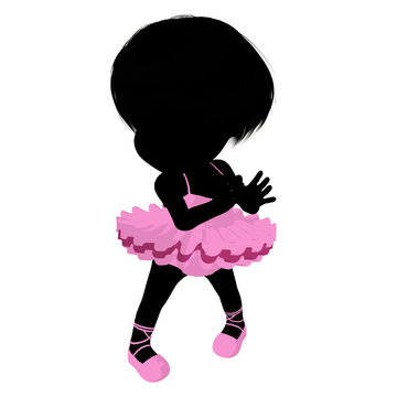 Little Ballerina Girl Illustration Silhouette