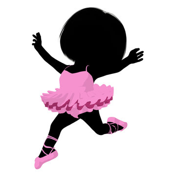 Little Ballerina Girl Illustration Silhouette