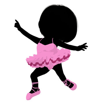 Little Ballerina Girl Illustration Silhouette