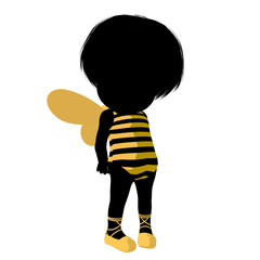 Little Bumble Bee Girl Illustration Silhouette