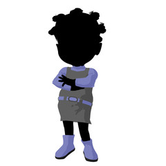 Little African American Go Go Dancer Girl Illustration