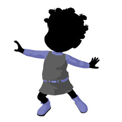 Little African American Go Go Dancer Girl Illustration