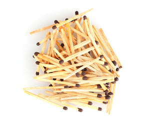 pile of matches isolated on white