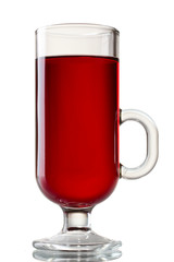mulled wine in the glass isolated on white