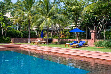 Swimming pool in spa resort . Thailand .