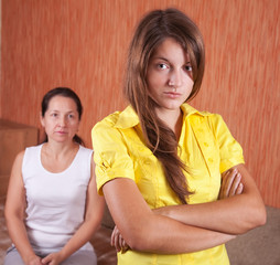 mother and teenager daughter after quarrel