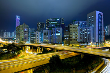 Fototapeta na wymiar traffic and highway at night