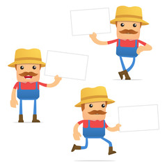 set of funny cartoon farmer