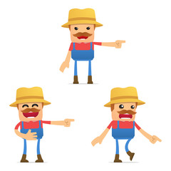 set of funny cartoon farmer
