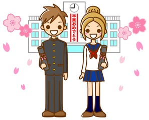 卒業式　イラスト