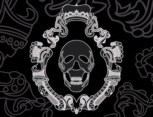 skull shield background. vector illustration for web