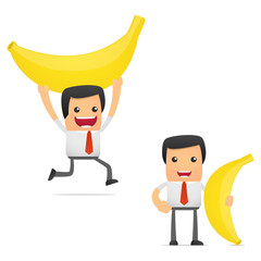 set of funny cartoon manager