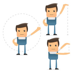 set of funny cartoon mechanic