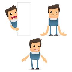 set of funny cartoon mechanic