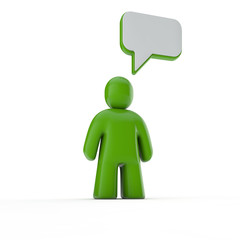 Mensch-Symbol mit Sprechblasen