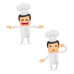 set of funny cartoon chef
