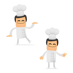 set of funny cartoon chef