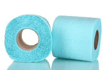 rolls of toilet paper isolated on white
