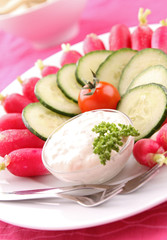 vegetables and sauce