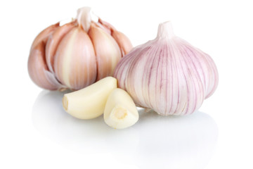 fresh garlic isolated on white