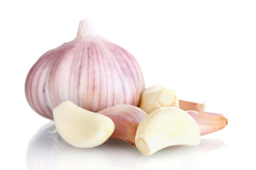 fresh garlic isolated on white