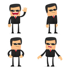 set of funny cartoon security