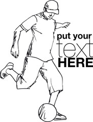 Soccer Player Kicking Ball. Vector illustration