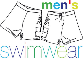 men`s swimwear. Vector illustration