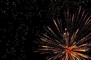 Golden festive fireworks