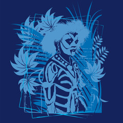 guerrier personnage tribal visage tatouage