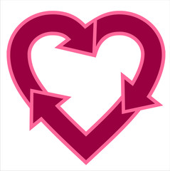 Heart-shaped recycle logo
